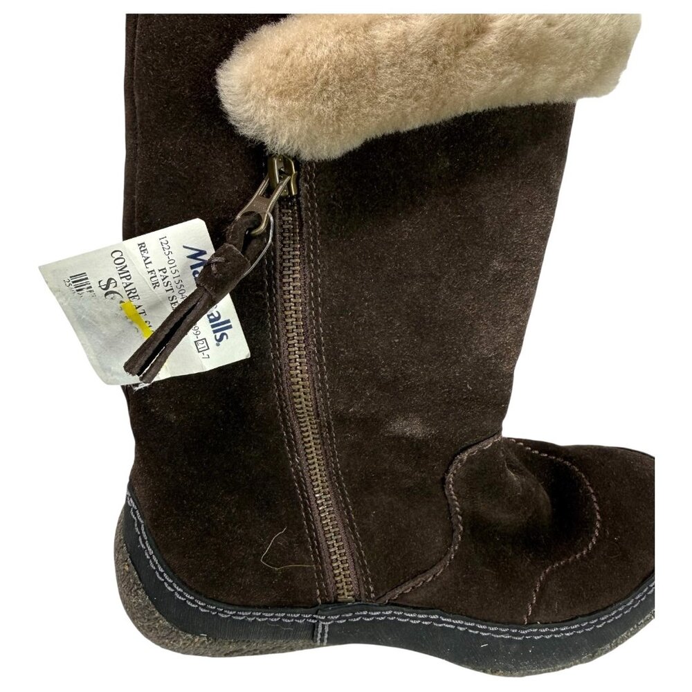 Clarks Womens Novice Moon Winter Boots Suede Shearling Mid-Calf Brown Size 7 - Picture 7 of 15